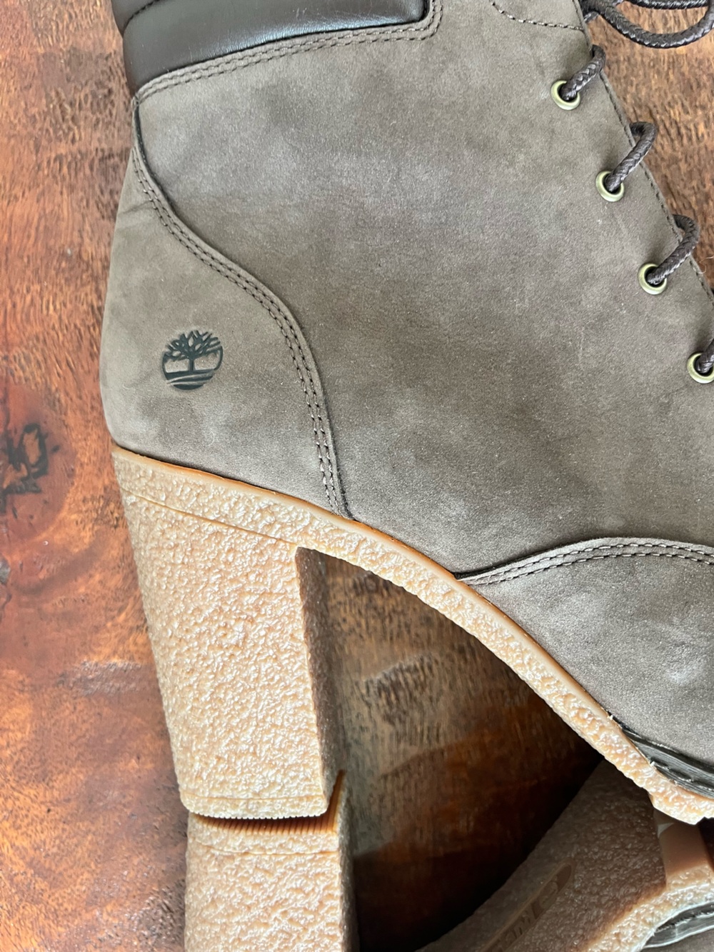 Timberland Ortholite Brown Leather Combat Hiking High Heel Western Boots sz 11 - Picture 6 of 14